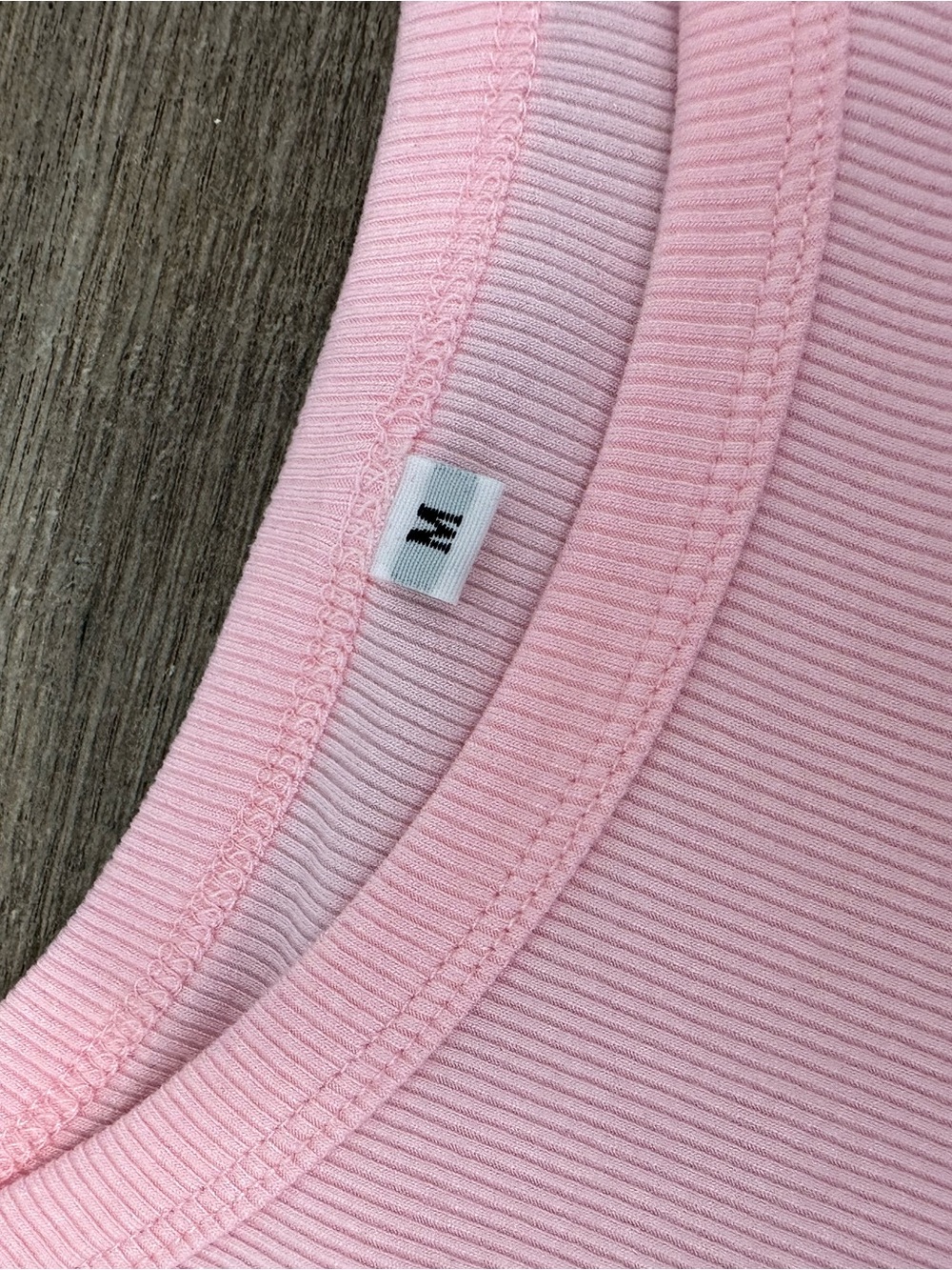 Amazon Women's Long Sleeve Ribbed Tee - Light Pink - Picture 2 of 3